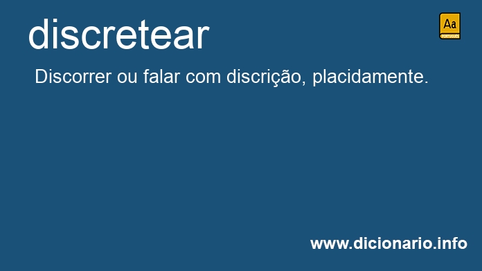 Significado de discretear