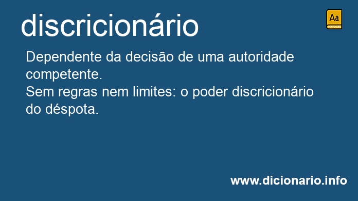 Significado de discricionria