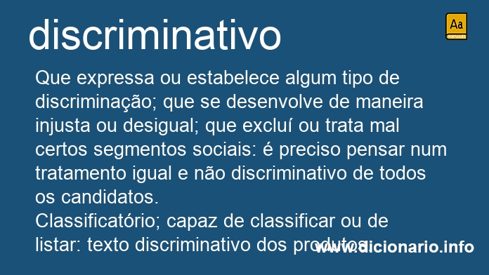 Significado de discriminativos