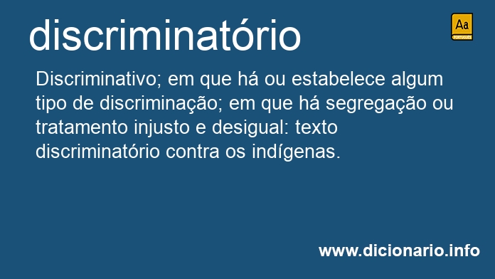 Significado de discriminatria