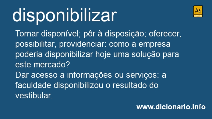 Significado de disponibiliza