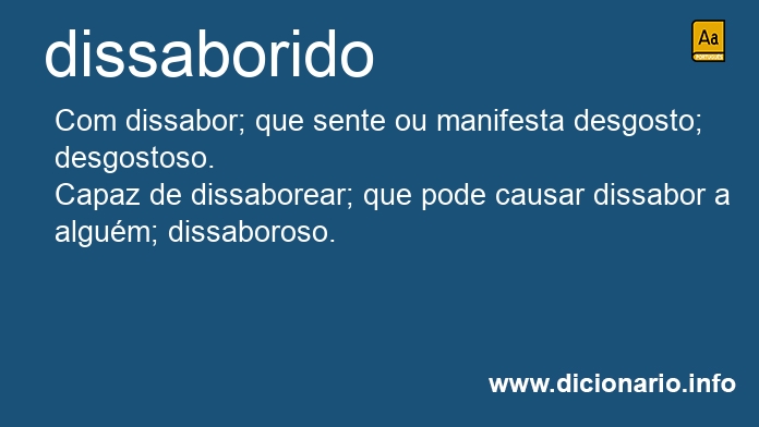 Significado de dissaborido