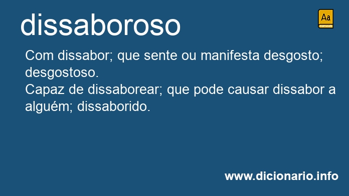 Significado de dissaboroso