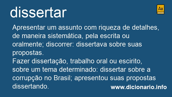 Significado de dissertado