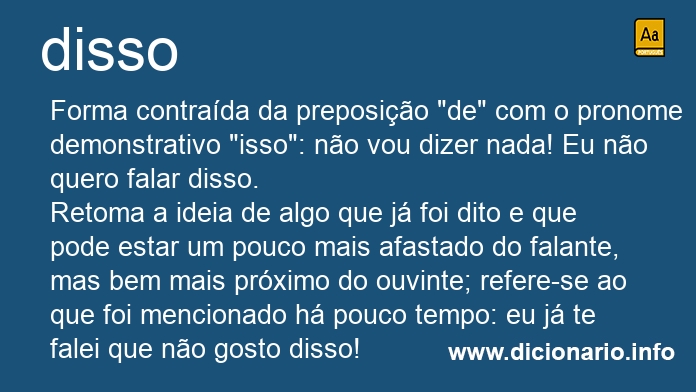 Significado de disso