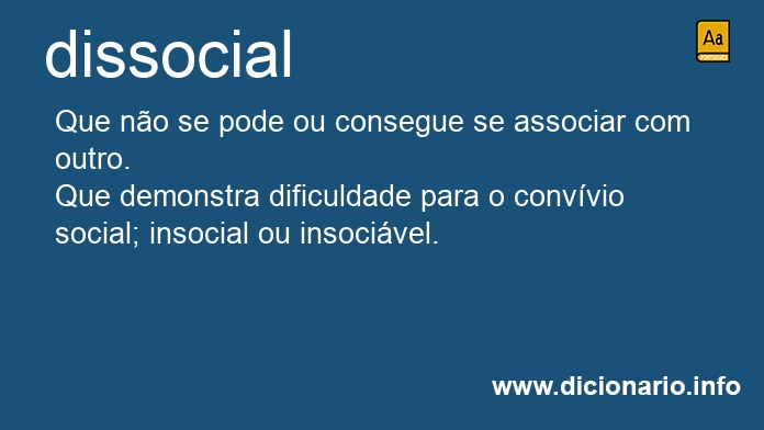 Significado de dissocial