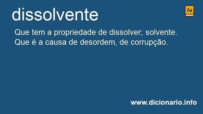 Significado de dissolvente