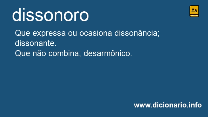 Significado de dissonoro