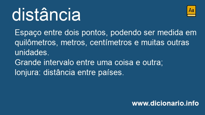 Significado de distncia