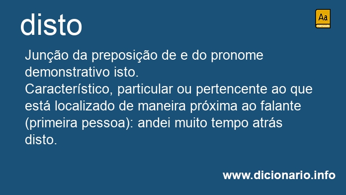 Significado de disto