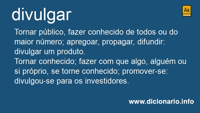 Significado de divulgues