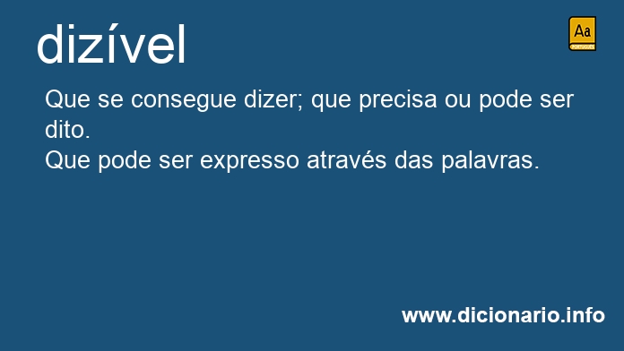 Significado de dizvel