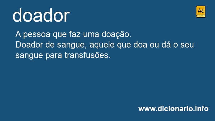 Significado de doador Significado de doador