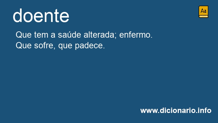 Qual é o sinônimos de doente?