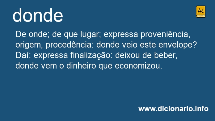 Significado de donde