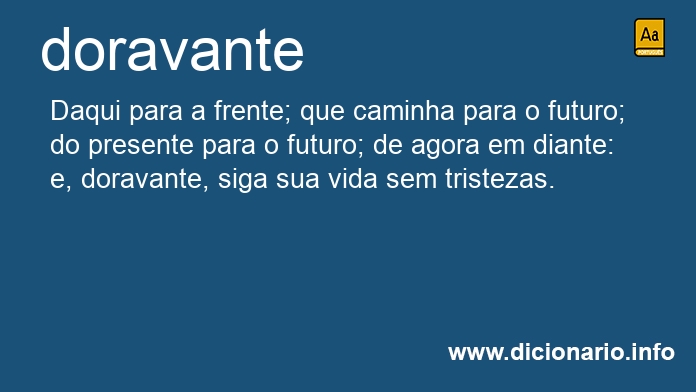 Significado de doravante