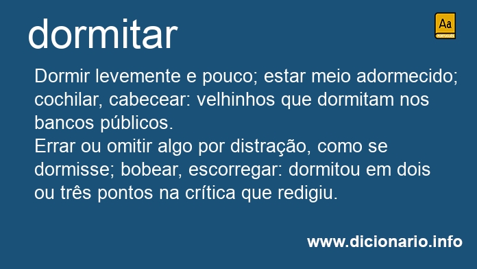 Significado de dormitarei