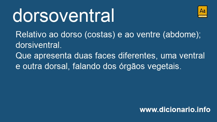 Significado de dorsoventral
