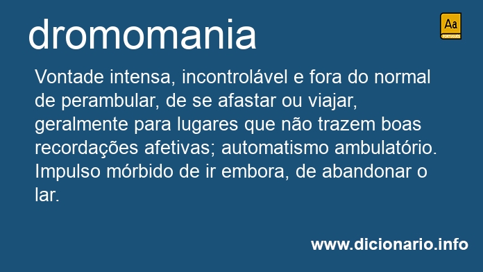 Significado de dromomania