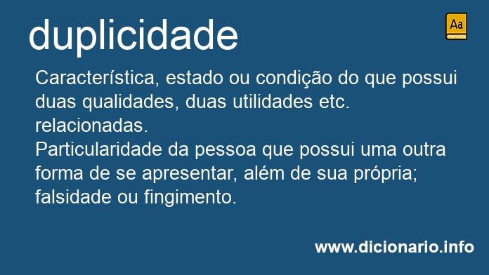 Significado de duplicidade