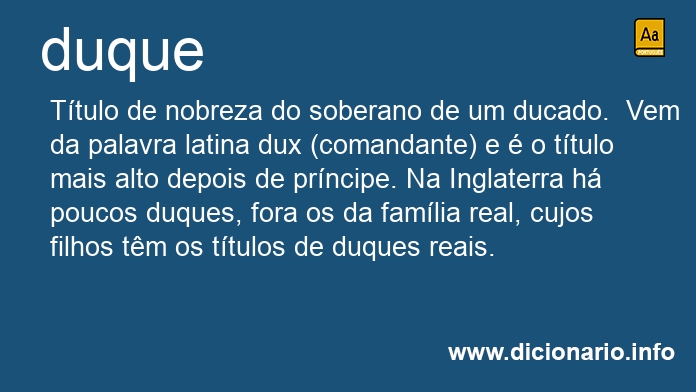 Significado de duque