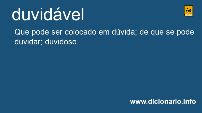 Significado de duvidvel
