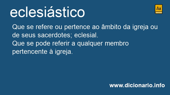 Significado de eclesistico