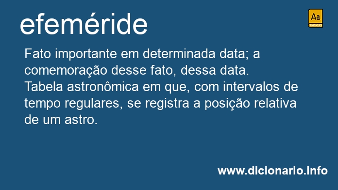 Significado de efemride