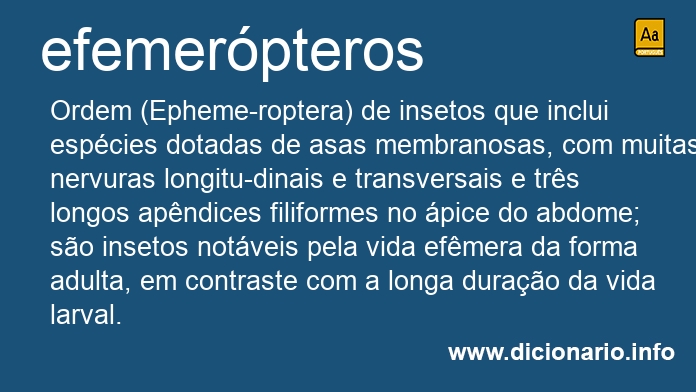 Significado de efemerpteros