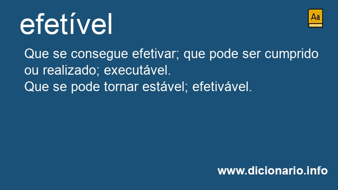 Significado de efetvel