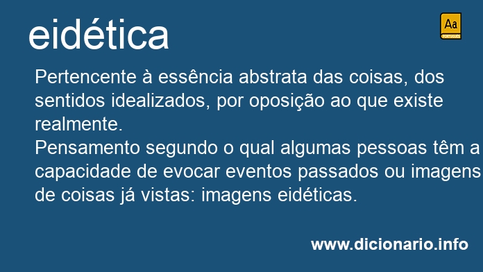 Significado de eidtica