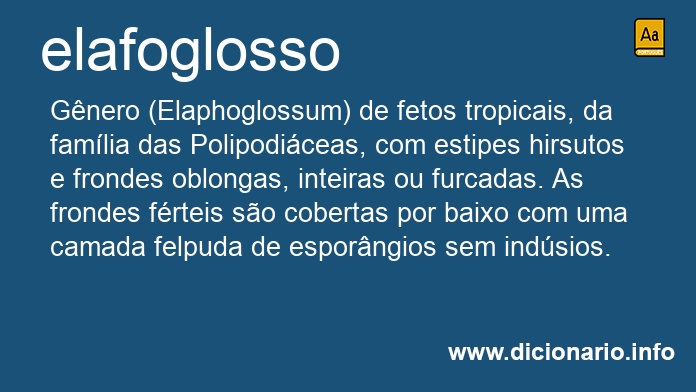 Significado de elafoglosso