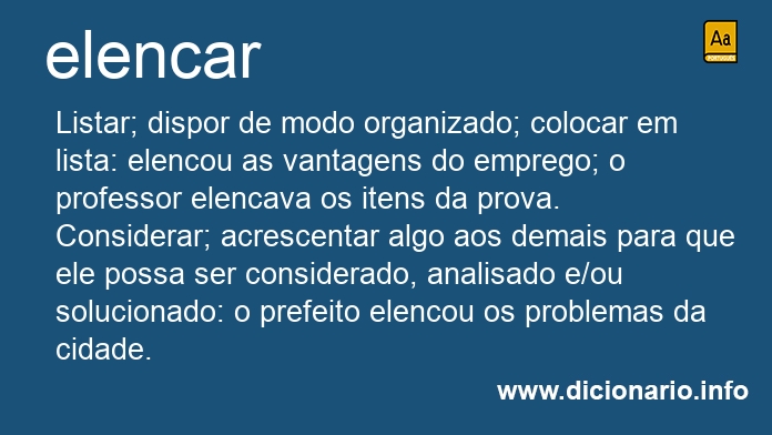 Significado de elencar