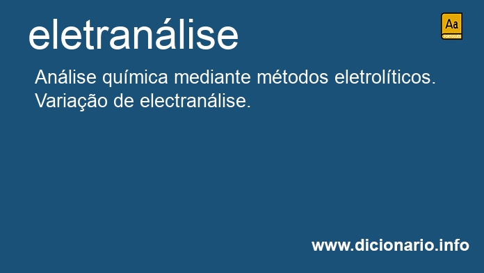 Significado de eletranlise