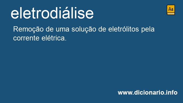 Significado de eletrodilise