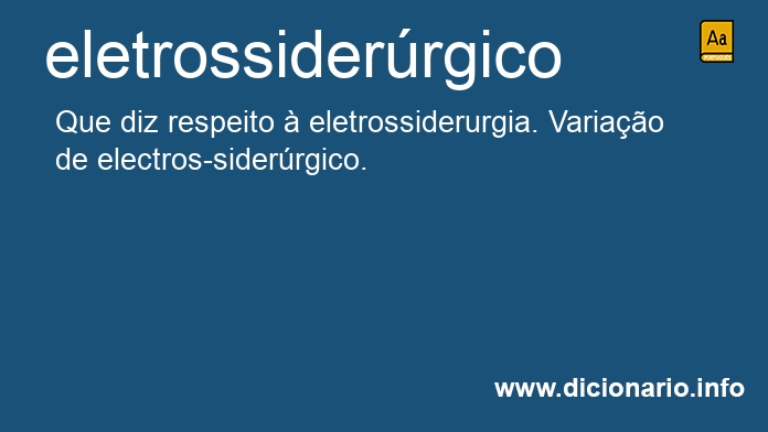 Significado de eletrossiderrgico
