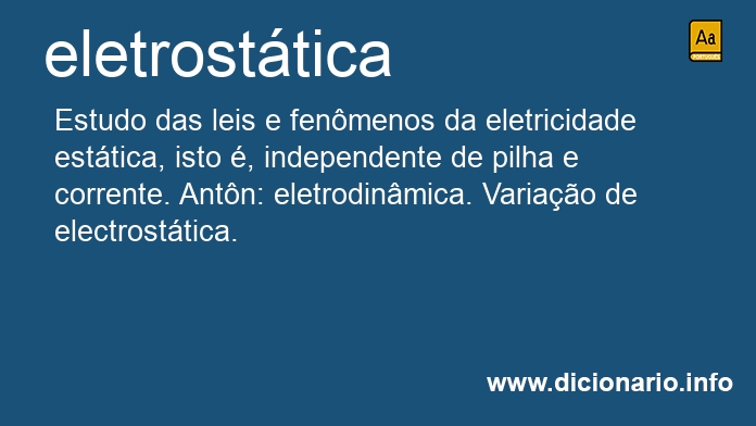 Significado de eletrosttica