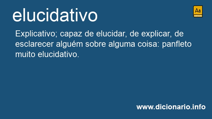 Significado de elucidativo
