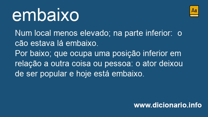 Significado de embaixo