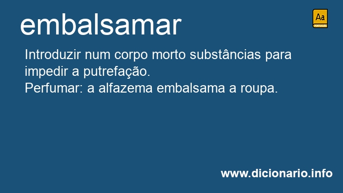 Significado de embalsamar