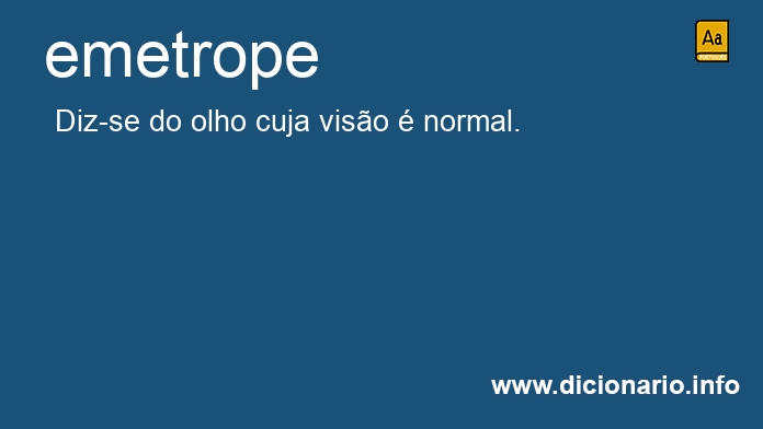 Significado de emetrope