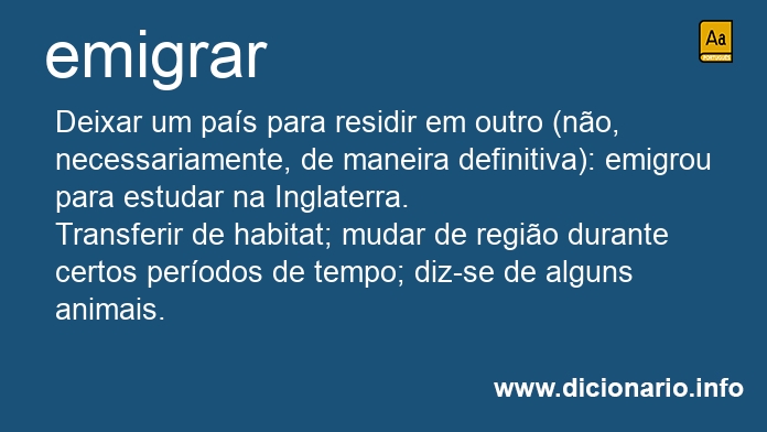 Significado de emigrar