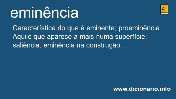 Significado de eminncia