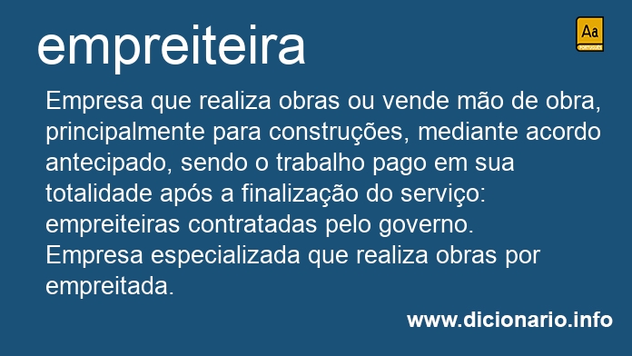 Significado de empreiteira