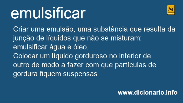 Significado de emulsificar
