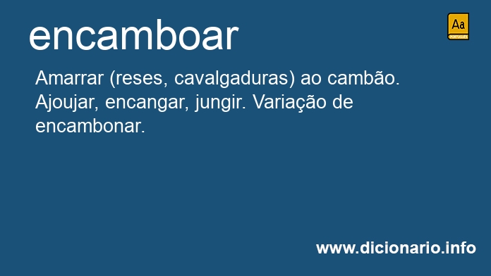 Significado de encamboar