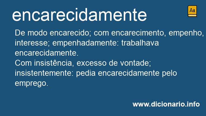 Significado de encarecidamente
