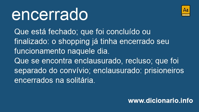 Significado de encerrada