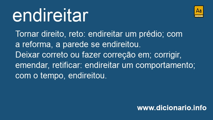 Significado de endireitar