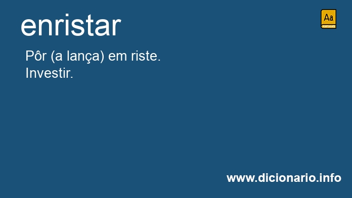 Significado de enristar